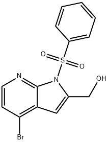 1H-Pyrrolo[2,3-b]pyridine-2-Methanol, 4-broMo-1-(phenylsulfonyl)- Structure