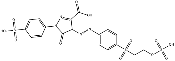 4,5-dihydro-5-oxo-4-[[4-[[2-(sulphooxy)ethyl]sulphonyl]phenyl]azo]-1-(4-sulphophenyl)-1H-pyrazole-3-carboxylic acid 구조식 이미지
