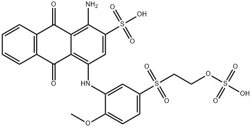 1-Amino-9,10-dihydro-4-[[2-methoxy-5-[[2-(sulfooxy)ethyl]sulfonyl]phenyl]amino]-9,10-dioxo-2-anthracenesulfonic acid 구조식 이미지