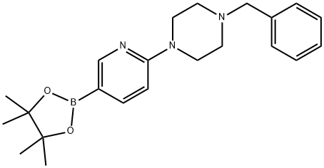 6-(4-Benzyl-1-piperazino)pyridine-3-boronic acid pinacol ester, 95% Structure