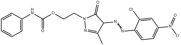 2-[4-[(2-chloro-4-nitrophenyl)azo]-2,4-dihydro-5-methyl-3-oxo-3H-pyrazol-2-yl]ethyl carbanilate Structure