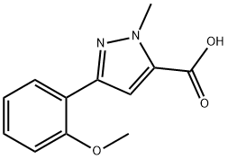 3-(2-Methoxyphenyl)-1-methyl-1{H}-pyrazole-5-carboxylic acid 구조식 이미지