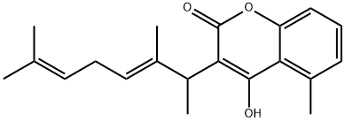 4-Hydroxy-5-methyl-3-[(2E)-1,2,6-trimethyl-2,5-heptadienyl]-2H-1-benzopyran-2-one Structure
