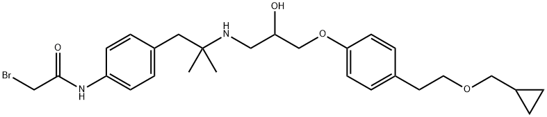 1-(4-(2-cyclopropylmethoxyethyl)phenoxy)-3-(1-(4-bromoacetamidophenyl)-2-methyl-propylamine)-2-propanol Structure