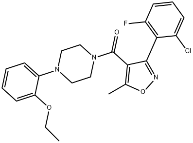 Methanone, [3-(2-chloro-6-fluorophenyl)-5-methyl-4-isoxazolyl][4-(2-ethoxyphenyl)-1-piperazinyl]- 구조식 이미지