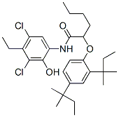 3',5'-dichloro-2-(2,4-di-tert-pentylphenoxy)-4'-ethyl-2'-hydroxyhexananilide 구조식 이미지