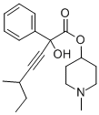 1-메틸-4-피페리딜페닐(3-메틸-1-펜티닐)글리콜레이트 구조식 이미지