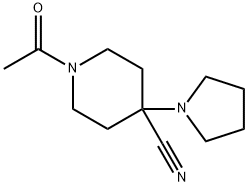 1-아세틸-4-피롤리딘-1-일피페리딘-4-카보니트릴(SALTDATA:FREE) 구조식 이미지