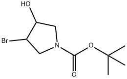 N-BOC-3-BROMO-4-HYDROXY-PYRROLIDINE 구조식 이미지