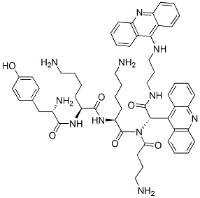 N-((9-아크리디닐)-4-아미노부타노일-티로실-리실-리실-글리실)-N'-(9-아크리디닐)-1,3-디아미노프로판 구조식 이미지
