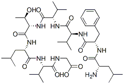 2-[[(2S)-2-[[(2S)-2-[[(2S,3R)-2-[[(2S)-2-[[(2S)-2-[[(2S)-2-[[(2S)-2-am ino-4-methyl-pentanoyl]amino]-3-phenyl-propanoyl]amino]-3-methyl-butan oyl]amino]-3-methyl-butanoyl]amino]-3-hydroxy-butanoyl]amino]-4-methyl -pentanoyl]amino]-3-methyl-butanoyl]amino]acetic acid Structure