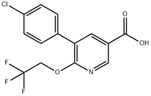 5-(4-클로로페닐)-6-(2,2,2-트리플루오로에톡시)니코틴산 구조식 이미지