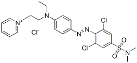 1-[2-[[4-[[2,6-dichloro-4-[(dimethylamino)sulphonyl]phenyl]azo]phenyl]ethylamino]ethyl]pyridinium chloride 구조식 이미지