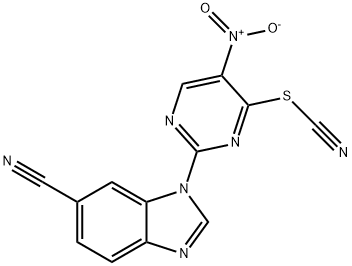 3-(5-NITRO-4-THIOCYANATO-PYRIMIDIN-2-YL)-3H-BENZOIMIDAZOLE-5-CARBONITRILE Structure