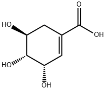 1-Cyclohexene-1-carboxylic acid, 3,4,5-trihydroxy-, (3S,4R,5S)- Structure