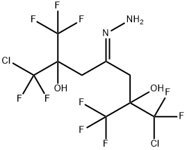 1-chloro-6-(chloro-difluoro-methyl)-1,1,7,7,7-pentafluoro-4-hydrazinyl idene-2-(trifluoromethyl)heptane-2,6-diol 구조식 이미지