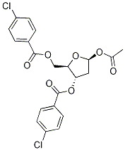 2-데옥시-알파-D-에리트로펜토푸라노스1-아세테이트3,5-비스(4-클로로벤조에이트) 구조식 이미지