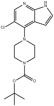TERT-BUTYL4-(5-CHLORO-1H-PYRROLO[2,3-B]PYRIDIN-4-YL)PIPERAZINE-1-CARBOXYLATE Structure