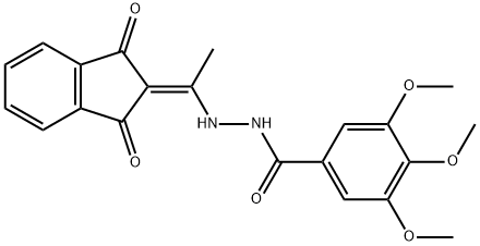 N'-[1-(1,3-dioxo-1,3-dihydro-2H-inden-2-yliden)ethyl]-3,4,5-trimethoxybenzenecarbohydrazide Structure