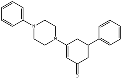 5-phenyl-3-(4-phenylpiperazino)-2-cyclohexen-1-one Structure