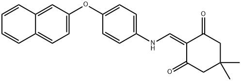 5,5-dimethyl-2-{[4-(2-naphthyloxy)anilino]methylene}-1,3-cyclohexanedione Structure