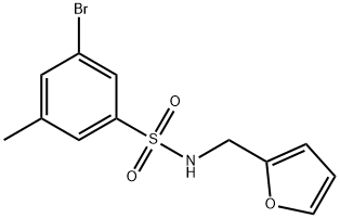 3-Bromo-N-(furan-2-ylmethyl)-5-methylbenzenesulfonamide Structure