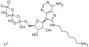 8-[(6-aminohexyl)amino]-Adenosine 5'-(tetrahydrogen triphosphate)trilithium salt (9CI) Structure