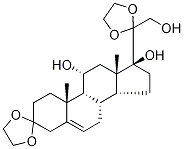 11α,17α,21-Trihydroxy-pregn-5-ene-3,20-dione 3,20-Diethylene Ketal 구조식 이미지