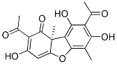 [S,(-)]-2,8-Diacetyl-3,7,9-trihydroxy-6,9b-dimethyldibenzofuran-1(9bH)-one 구조식 이미지