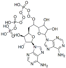 [[1,2-bis[(2R,3R,4R,5R)-5-(6-aminopurin-9-yl)-3,4-dihydroxy-oxolan-2-y l]ethoxy-hydroxy-phosphoryl]oxy-hydroxy-phosphoryl]oxyphosphonic acid 구조식 이미지