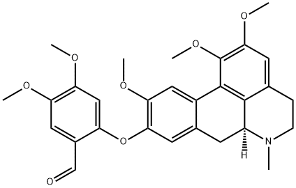 4,5-Dimethoxy-2-[[(6aS)-5,6,6a,7-tetrahydro-1,2,10-trimethoxy-6-methyl-4H-dibenzo[de,g]quinolin-9-yl]oxy]benzaldehyde Structure