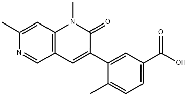 3-(1,7-dimethyl-2-oxo-1,2-dihydro-1,6-naphthyridin-3-yl)-4-methylbenzoic acid 구조식 이미지