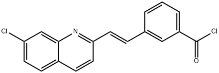 (E)-3-[2-(7-클로로-2-퀴놀리닐)에테닐]벤조일클로라이드 구조식 이미지