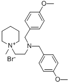 1-(2-(비스(p-메톡시벤질)아미노)에틸)-1-메틸-피페리디늄브로마이드 구조식 이미지
