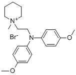 1-(2-(Bis(p-methoxyphenyl)amino)ethyl)-1-methyl-piperidinium bromide Structure