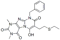 Pyrimido[2,1-f]purine-2,4,8(1H,3H,9H)-trione,  7-[2-(ethylthio)ethyl]-6-hydroxy-1,3-dimethyl-9-(phenylmethyl)- 구조식 이미지