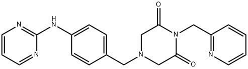 1-(2-Pyridylmethyl)-4-(p-(2-pyrimidinylamino)benzyl)-2,6-piperazinedio ne Structure