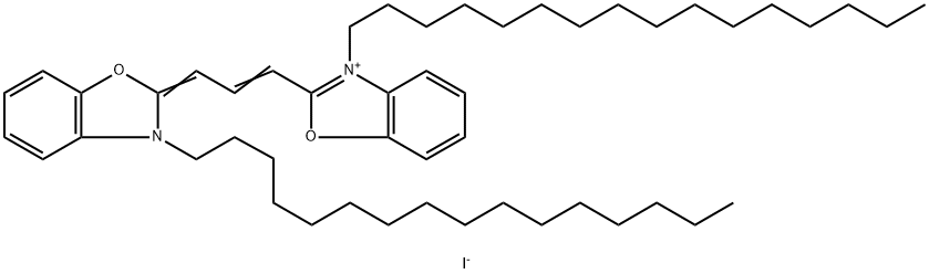 3-Hexadecyl-2-[3-(3-hexadecyl-2(3H)-benzoxazolylidene)-1-propenyl]benzoxazoliuM, Iodide 구조식 이미지