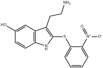 3-(2-Amino-ethyl)-2-(2-nitro-phenylsulfanyl)-1H-indol-5-ol Structure