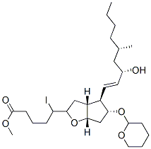 5-Iodo-5-[(3aR,4R,5R,6aS)-5-(tetrahydro-2H-pyran-2-yloxy)-4-[(1E,3S,5S)-3-hydroxy-5-methyl-1-nonenyl]hexahydro-2H-cyclopenta[b]furan-2-yl]valeric acid methyl ester Structure