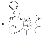 2-(Dimethylamino)-N-[11-hydroxy-3-isopropyl-5,8-dioxo-7-benzyl-2-oxa-6,9-diazabicyclo[10.2.2]hexadeca-12,14(1),15-trien-4-yl]-3-methylpentanamide 구조식 이미지