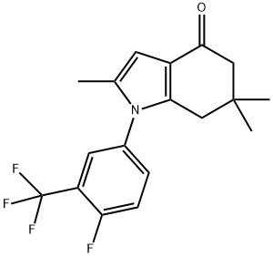 1-[4-fluoro-3-(trifluoromethyl)phenyl]-2,6,6-trimethyl-1,5,6,7-tetrahydro-4H-indol-4-one Structure
