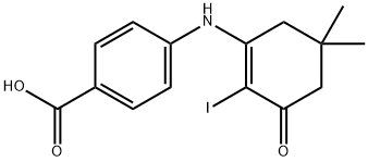 4-[(2-iodo-5,5-dimethyl-3-oxo-1-cyclohexenyl)amino]benzenecarboxylic acid Structure