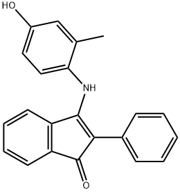 3-(4-hydroxy-2-methylanilino)-2-phenyl-1H-inden-1-one 구조식 이미지