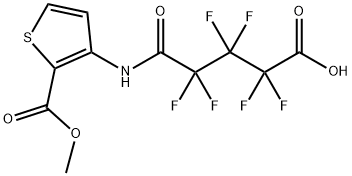 2,2,3,3,4,4-hexafluoro-5-{[2-(methoxycarbonyl)-3-thienyl]amino}-5-oxopentanoic acid 구조식 이미지