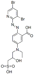 2-[(3,5-Dibromopyridin-2-yl)azo]-5-[ethyl(2-hydroxy-3-sulfopropyl)amino]benzoic acid Structure