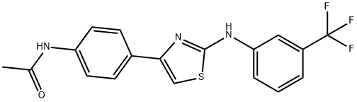 N-(4-{2-[3-(trifluoromethyl)anilino]-1,3-thiazol-4-yl}phenyl)acetamide Structure