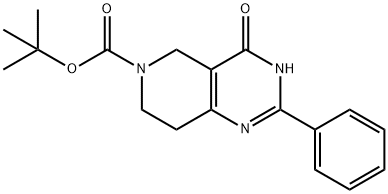 Pyrido[4,3-d]pyriMidine-6(4H)-carboxylic acid, 3,5,7,8-tetrahydro-4-oxo-2-phenyl-, 1,1-diMethylethyl ester Structure