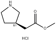 3-Pyrrolidineacetic acid, Methyl ester, hydrochloride, (3R)- Structure