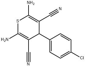 2,6-diamino-4-(4-chlorophenyl)-4H-thiopyran-3,5-dicarbonitrile 구조식 이미지